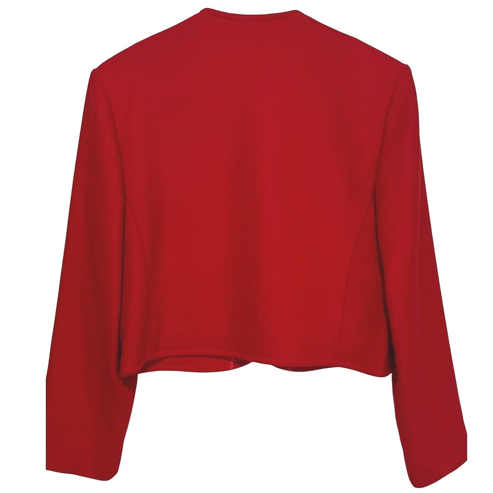 Vintage Pendleton Women's M Cropped Blazer Jacket Virgin Wool Red Heritage Retro - Picture 2 of 12